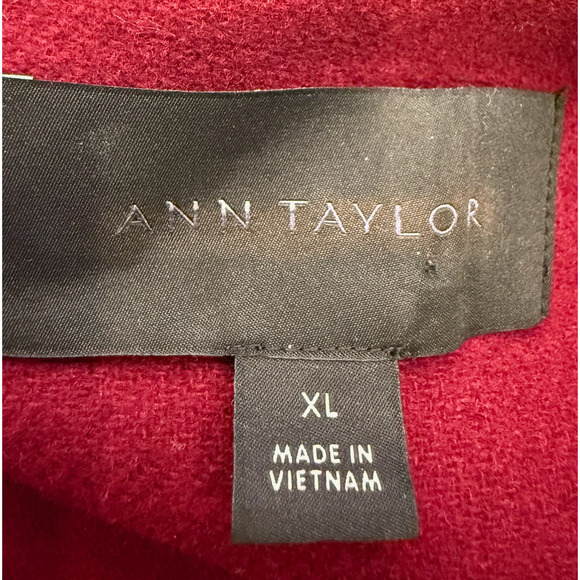 NEW ANN TAYLOR RICH MULBERRY TIE WAIST BALLOON SLEEVE WOOL BLEND COAT SZ XL - Picture 5 of 7